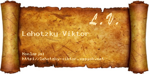 Lehotzky Viktor névjegykártya